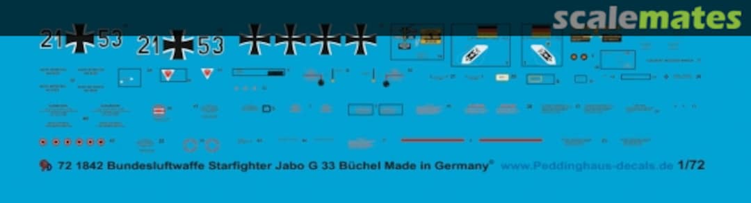 Boxart German Air Force F-104 Starfighter Jabo G 33 Buchel EP 1842 Peddinghaus-Decals