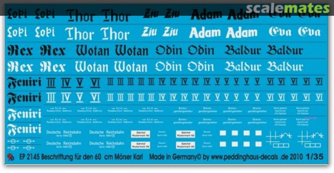 Boxart Markings for the Mörser Karl EP 2145 Peddinghaus-Decals