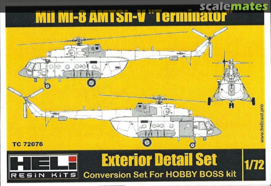 Boxart Mi-8 AMTSh-V "Terminator" - Exterior Detail Set TC72078 HELI Resin Kits