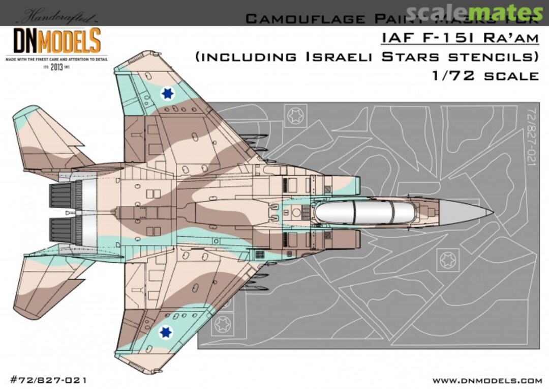 Boxart Camouflage Paint Masks for IAF F-15I Ra’am 72/827-021 DN Models