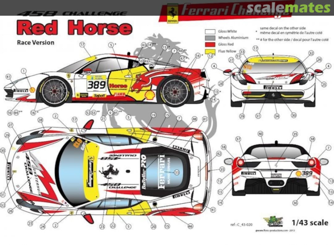 Boxart Ferrari 458 "Red Horse" (2ème version) C 24-021 FFSMC Productions