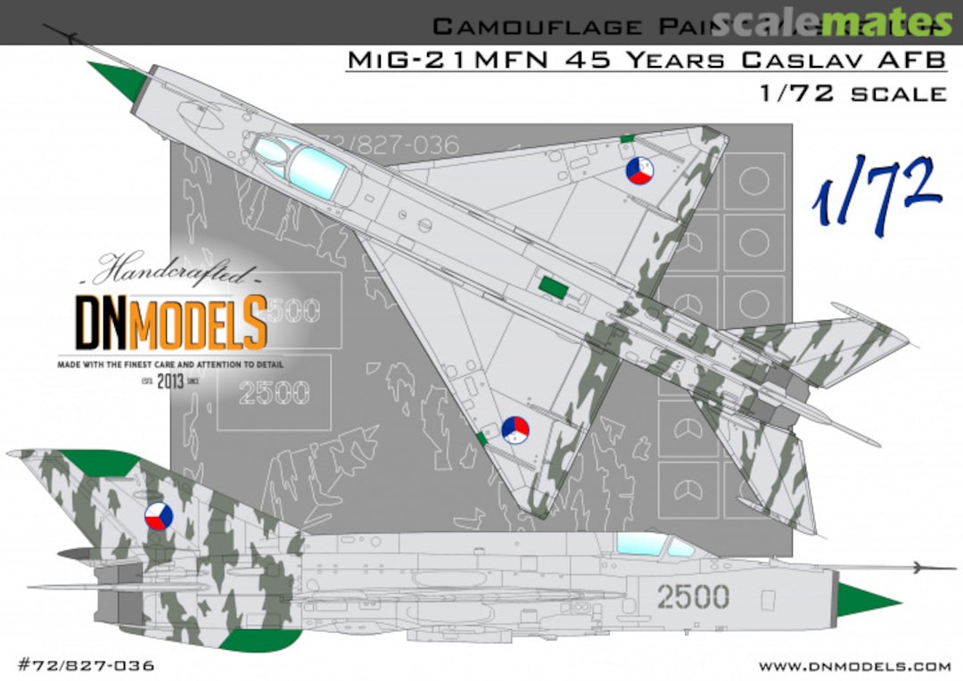 Boxart MiG-21MFN Caslav Air Base Czech Tiger Camouflage Paint Masks 72/827-036 DN Models