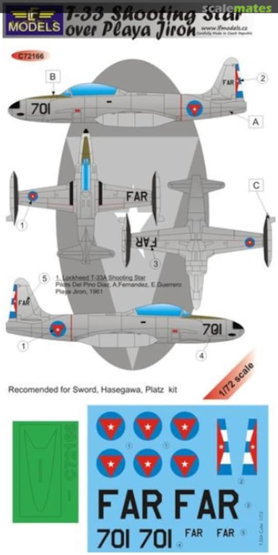 Boxart Lockheed T-33 Shooting Star over Playa Jiron C72166 LF Models