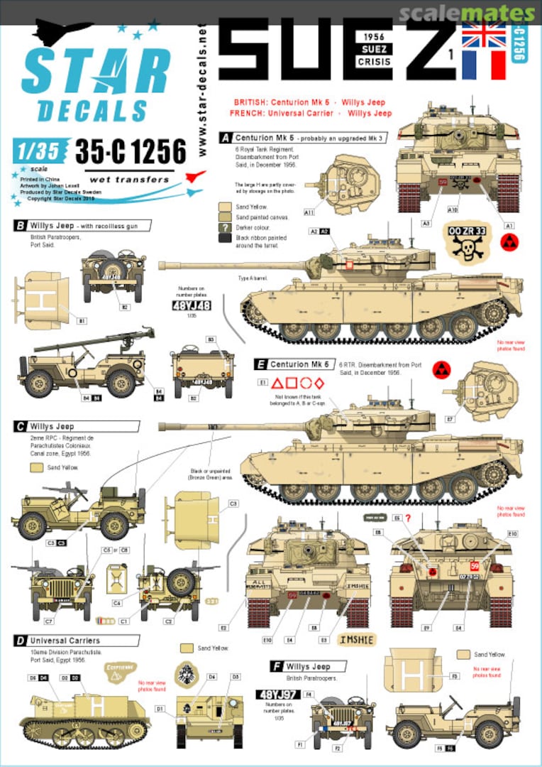 Boxart 1956 Suez Crisis #1 35-C1256 Star Decals