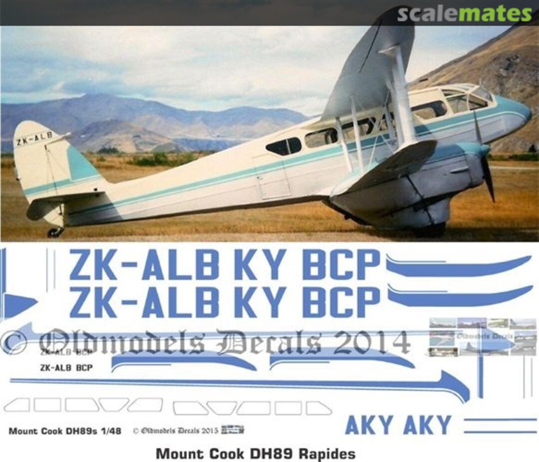 Boxart Mount Cook DH89 OMD0887A Oldmodels Decals