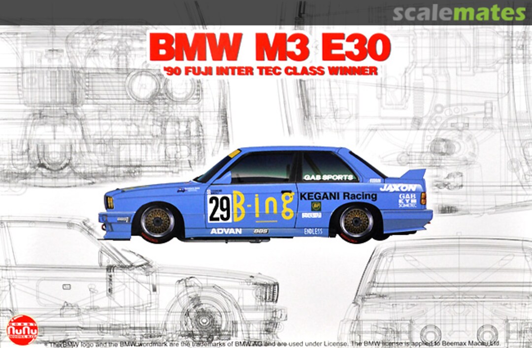 Boxart BMW M3 E30 Gr. A 1990 Fuji InterTEC Class Winner PN24019 NuNu Model Kit 