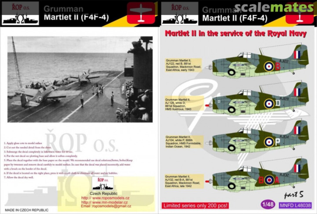 Boxart Grumman Martlet II (F4F-4) MNFD L48038 ROP o.s.