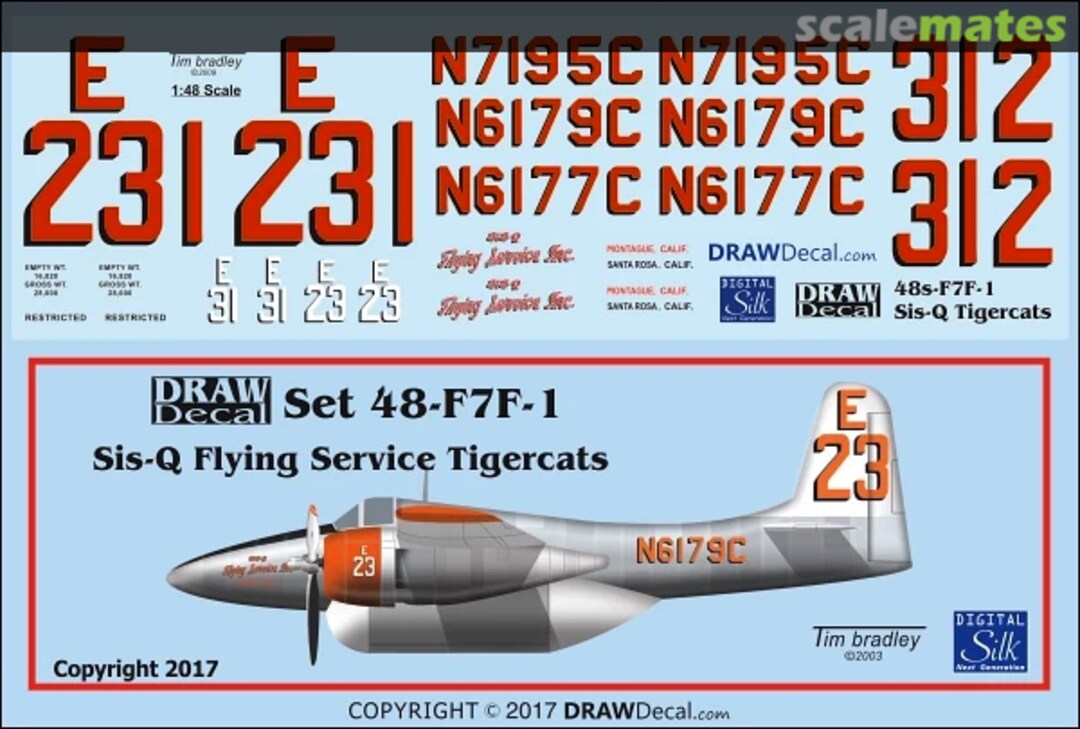 Boxart Sis-Q Tigercats 48-F7F-1 Draw Decal