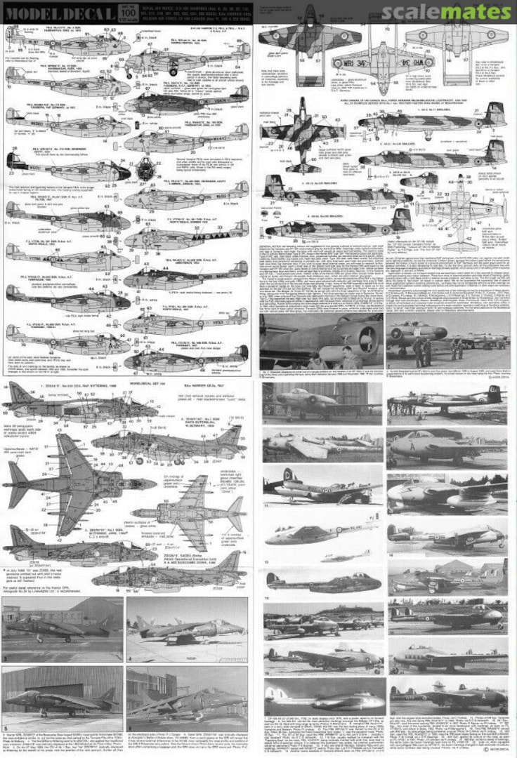 Contents Royal Air Force: DH 100 Vampires, Harrier GR5s - Belgian Air Force: CF-100 Canuck 100 Modeldecal