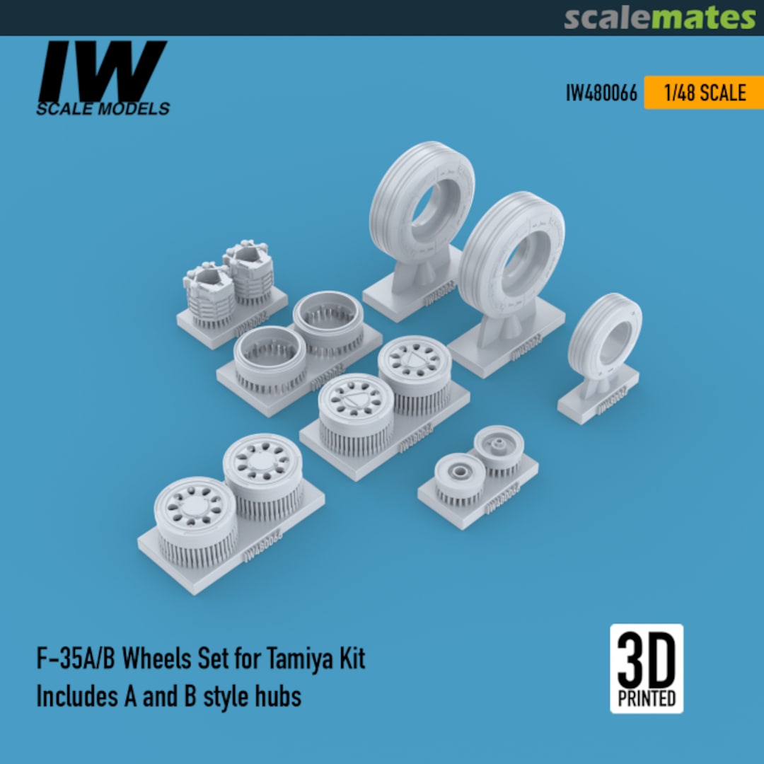 Boxart F-35A/B Wheels Set includes A and B style hubs IW480066 IW Scale Models