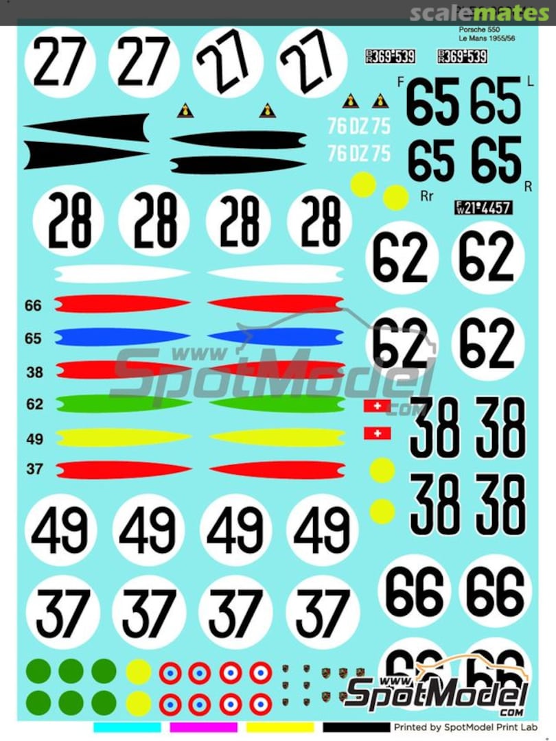 Boxart Porsche 550 Spyder #27, 28, 38, 62, 65, 66 PLB2-860041 Print Lab Decals