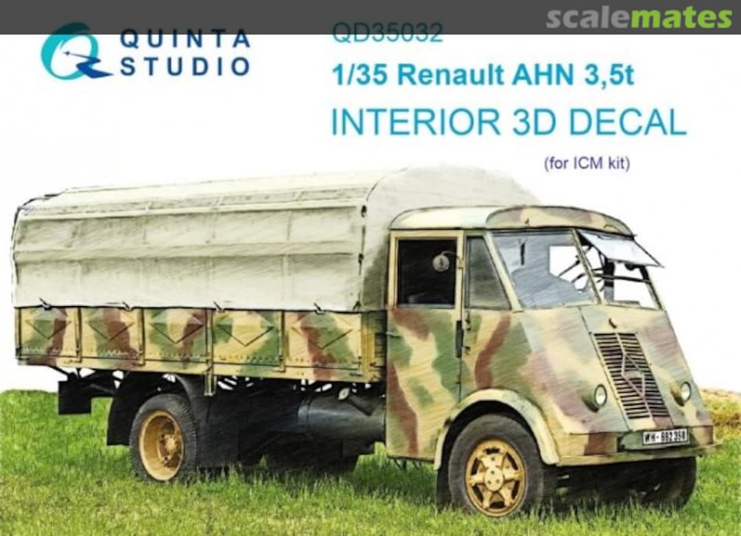 Boxart Renault AHN 3,5t interior 3D decals QD35032 Quinta Studio