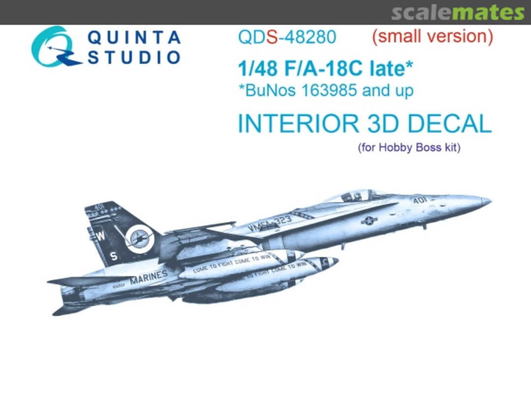 Boxart F/A-18C Hornet - Late BuNos 163985 & up QDS-48280 Quinta Studio