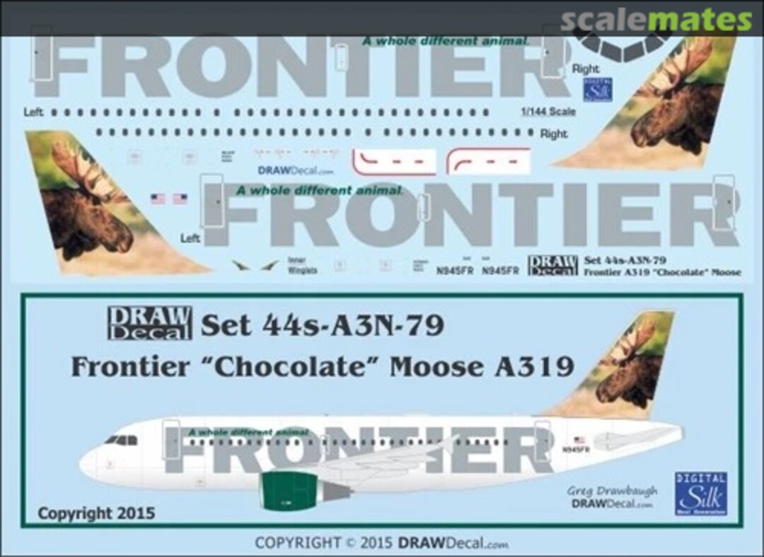 Boxart Frontier A319 “Chocolate” Moose 44-A3N-79 Draw Decal