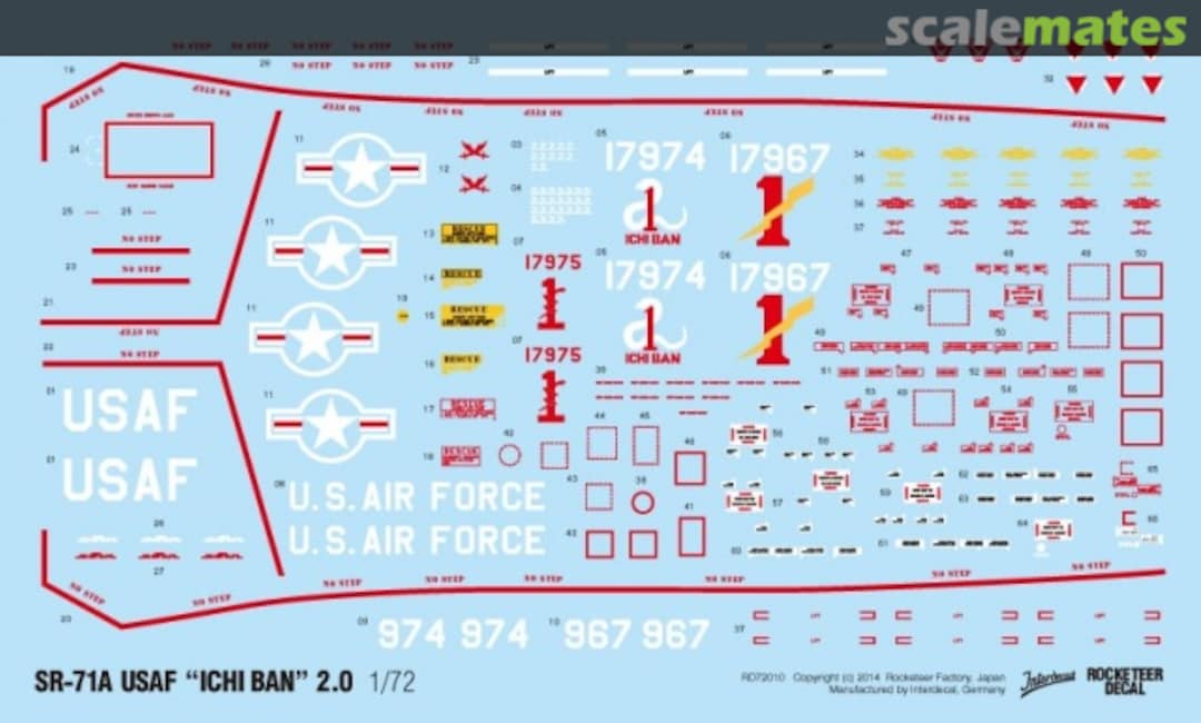 Boxart SR-71A USAF "ICHI BAN" 2.0 RD72010 Rocketeer Decal