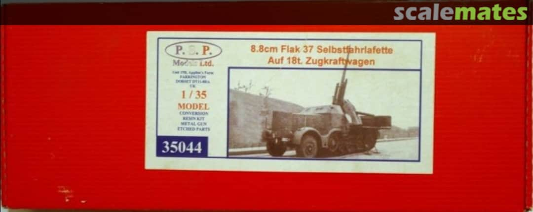 Boxart 8.8cm Flak 37 Selbstfahrlafette auf 18 ton Zugkraftwagen 35044 P.S.P.