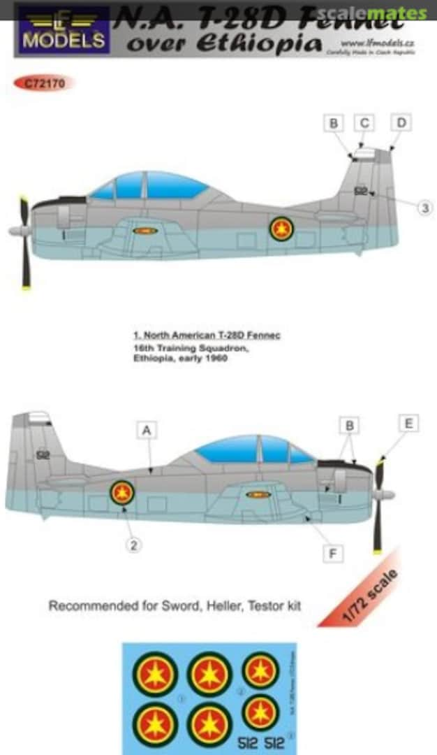 Boxart North-American T-28D Fennec over Ethiopia C72170 LF Models