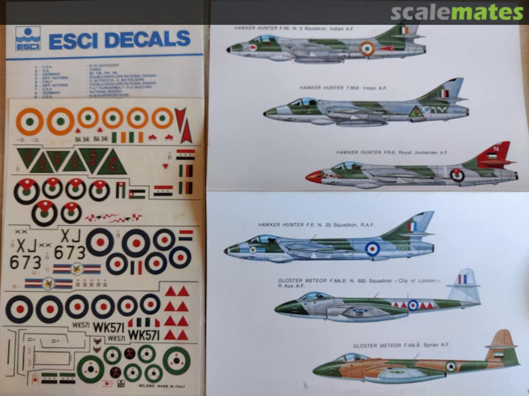 Boxart Hawker Hunter - Gloster Meteor 61 ESCI