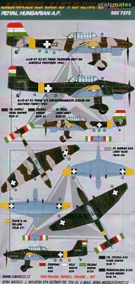 Boxart Junkers Ju-87B-2/K-2 Royal Hungarian Air Force DEC7275 Kora Models