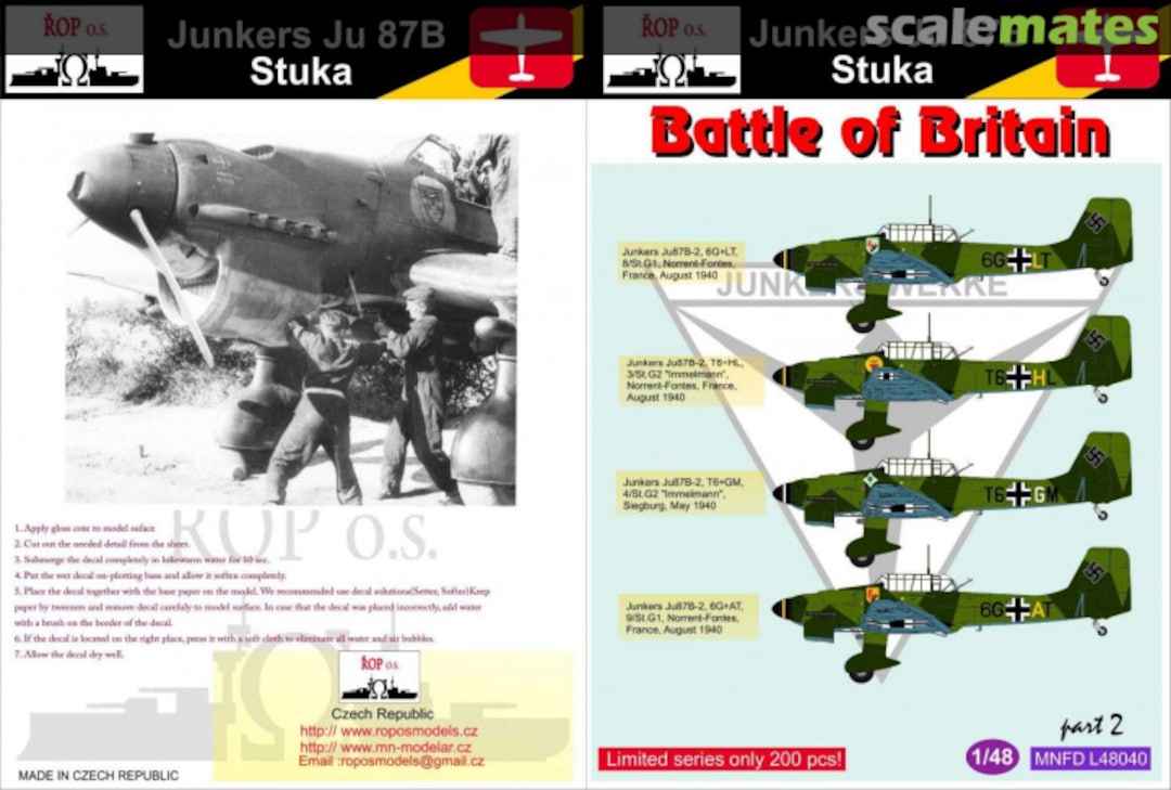 Boxart JUNKERS JU 87B STUKA - BATTLE OF BRITAIN MNFDL48040 ROP o.s.