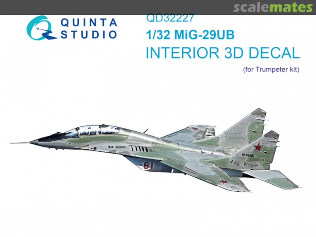 Boxart MiG-29UB interior 3D decals QD32227 Quinta Studio