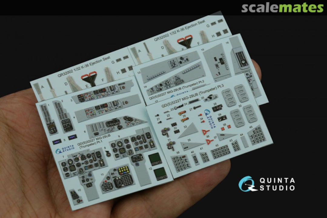 Contents MiG-29UB interior 3D decals QD32227 Quinta Studio