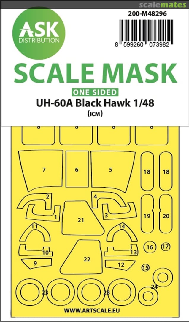 Boxart UH-60A Black Hawk one-sided express fit mask 200-M48296 ASK