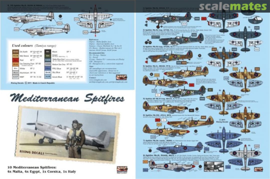 Boxart Mediterranean Spitfires RD72-037 Rising Decals