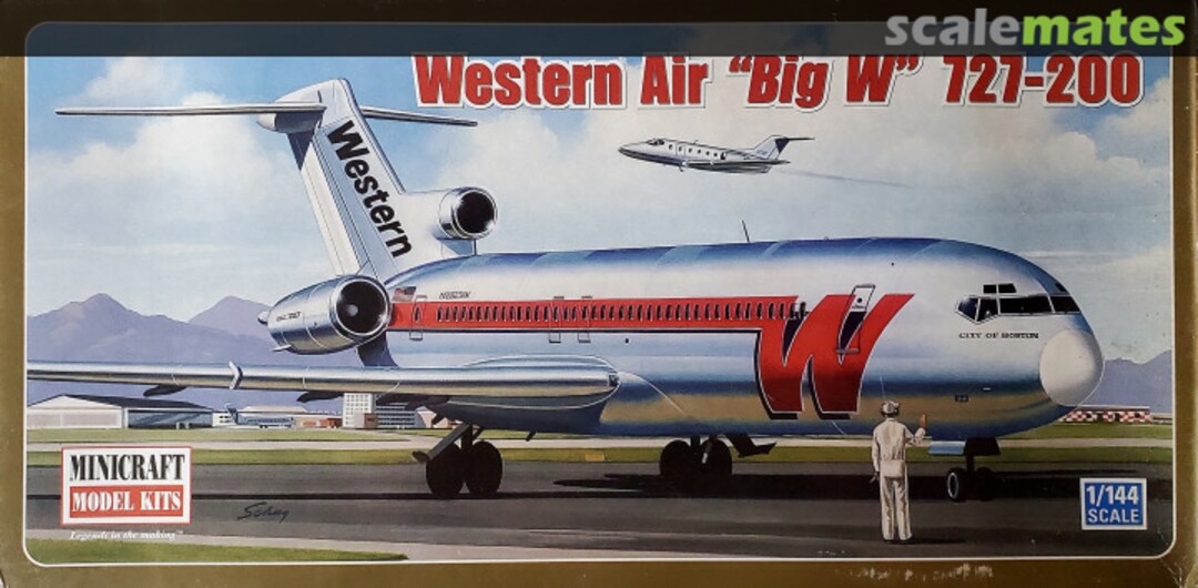 Boxart Western Air "Big W" 727-200 14536 Minicraft Model Kits