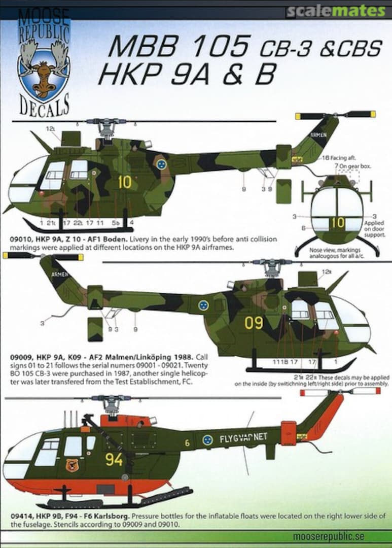 Boxart MBB 105 CB-3 &CBS 72024 Moose Republic Decals