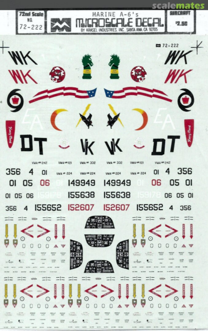 Boxart Marine A-6's 72-222 Microscale