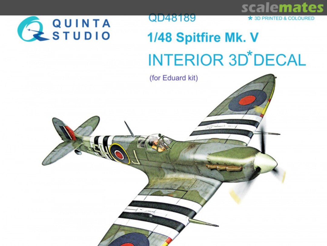 Boxart Spitfire Mk. V interior 3D decals QD48189 Quinta Studio