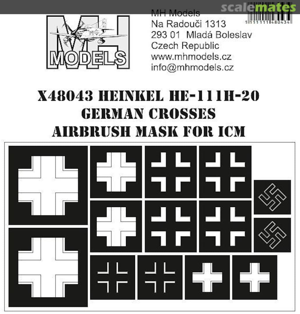 Boxart Heinkel He-111H-20 German Crosses Airbrush mask X48043 MH Models