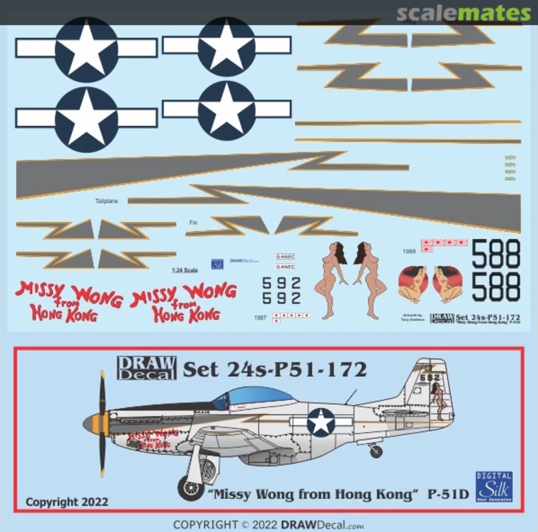 Boxart “Missy Wong from Hong Kong” P-51D 24-P51-172 Draw Decal