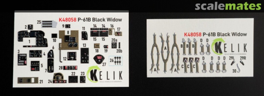 Boxart P-61B Black Widow interior 3D decals K48058 Kelik