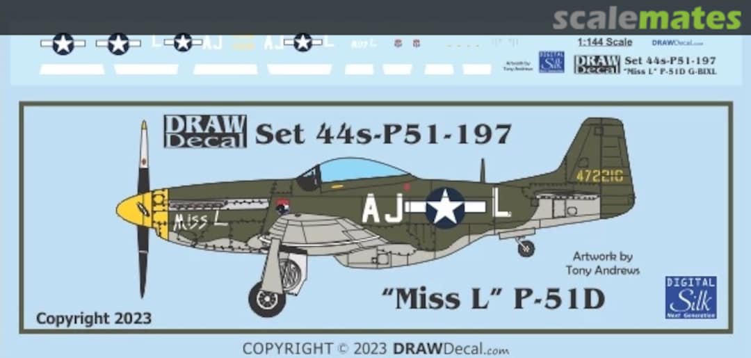 Boxart “Miss L” P-51D 44-P51-197 Draw Decal