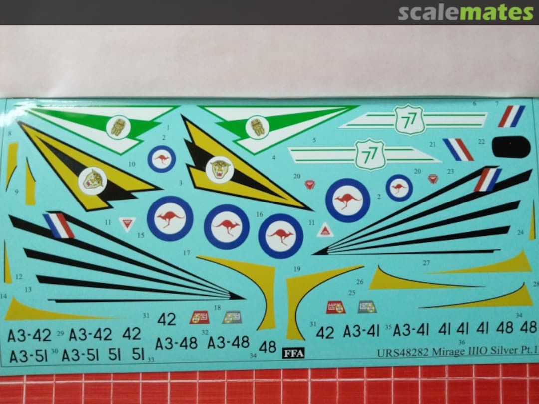 Contents Dassault Mirage IIIEO Australia Silver Pt.1 UR48282 UpRise Decal Serbia
