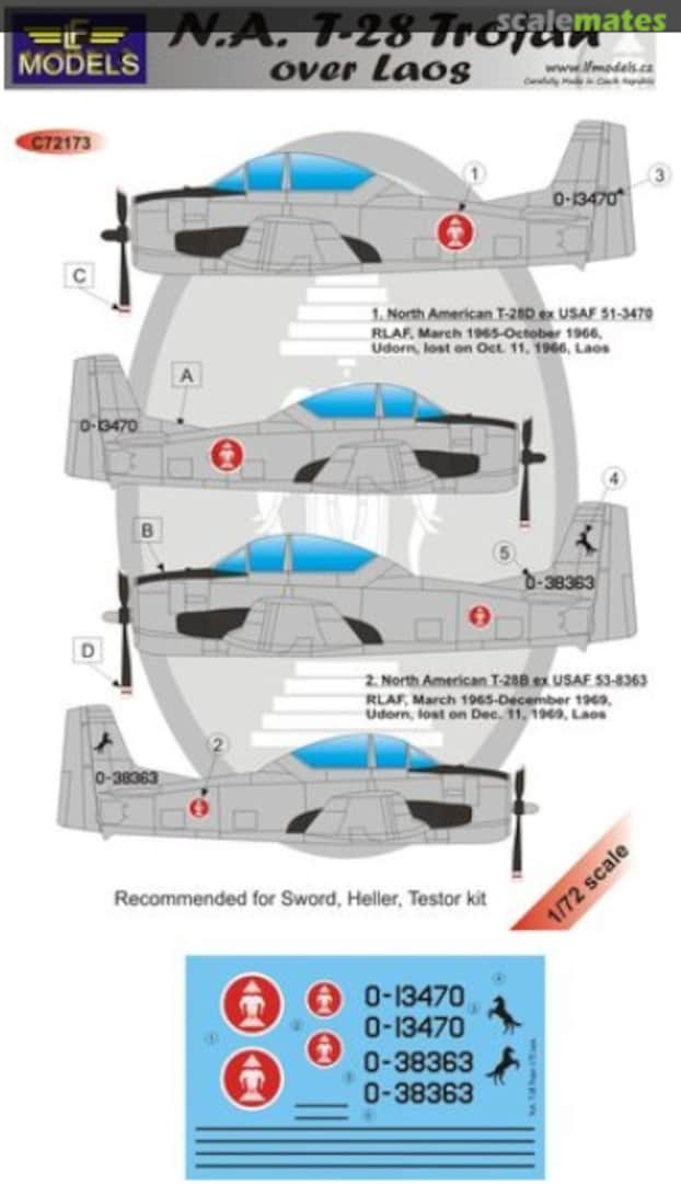 Boxart North-American T-28 Trojan over Laos C72173 LF Models