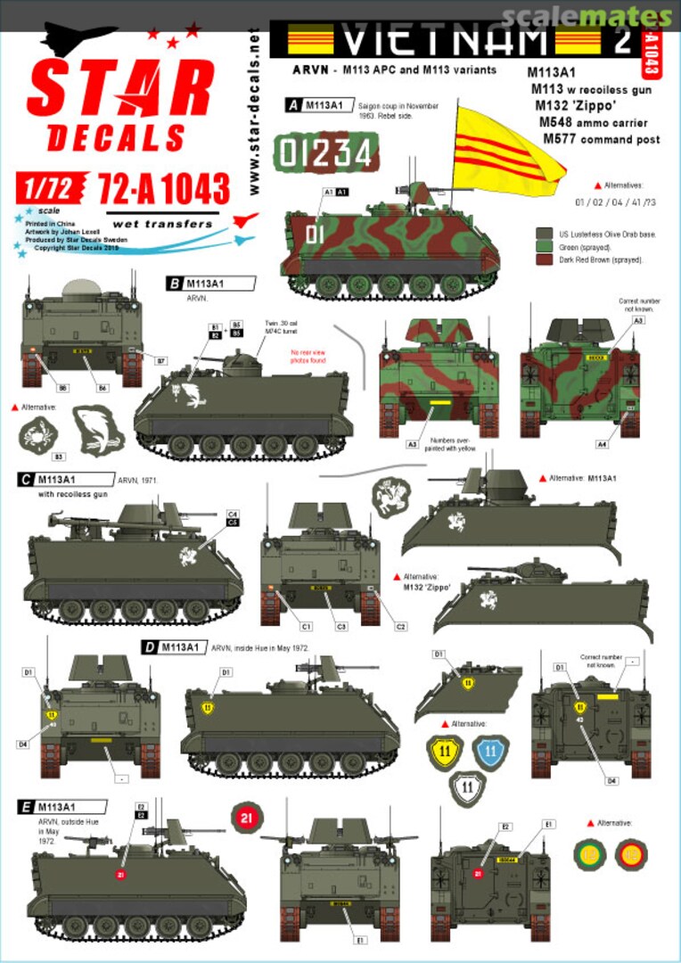 Boxart Vietnam 2 72-A1043 Star Decals