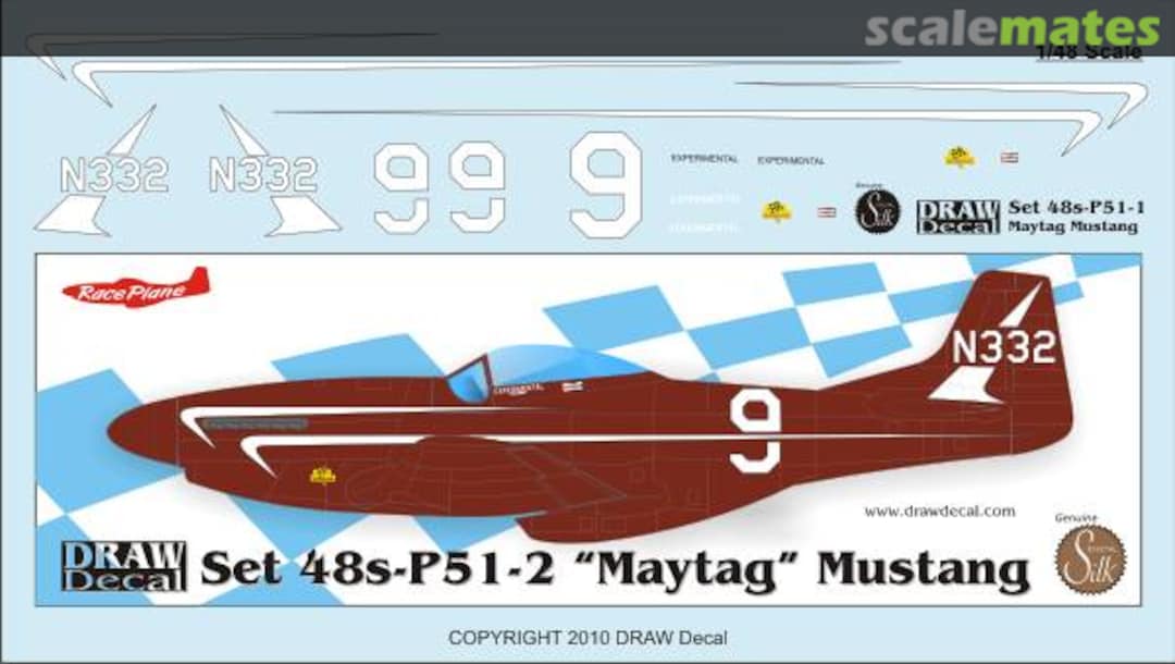 Boxart "Maytag" P-51 Mustang Racer 48-P51-2 Draw Decal