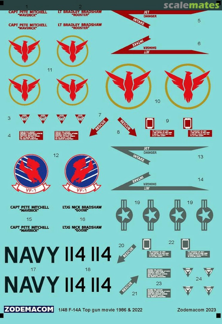 Boxart F-14A Top Gun Movie 1986 & 2022  Zodemacom