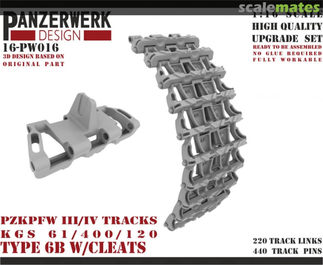 Boxart Panzer III/IV Type 6B Tracks w/cleats 16-PW016 Panzerwerk design