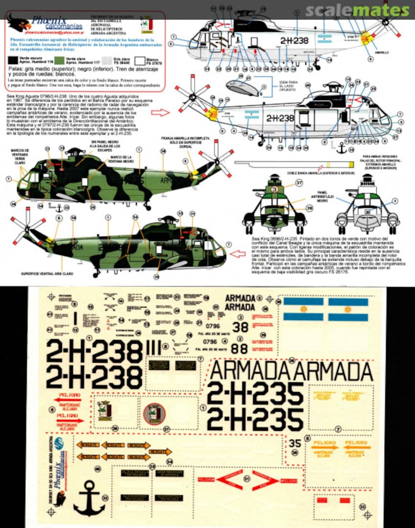 Boxart Sikorsky SH-3D Seaking 2da. Escuadrilla Armada Argentina 48- Phoenix Calcomanias