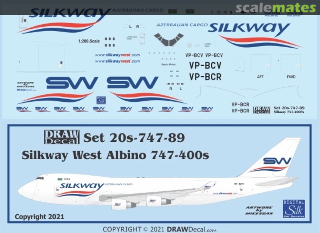 Boxart Silk Way West Albino 747-400Fs 20-747-89 Draw Decal