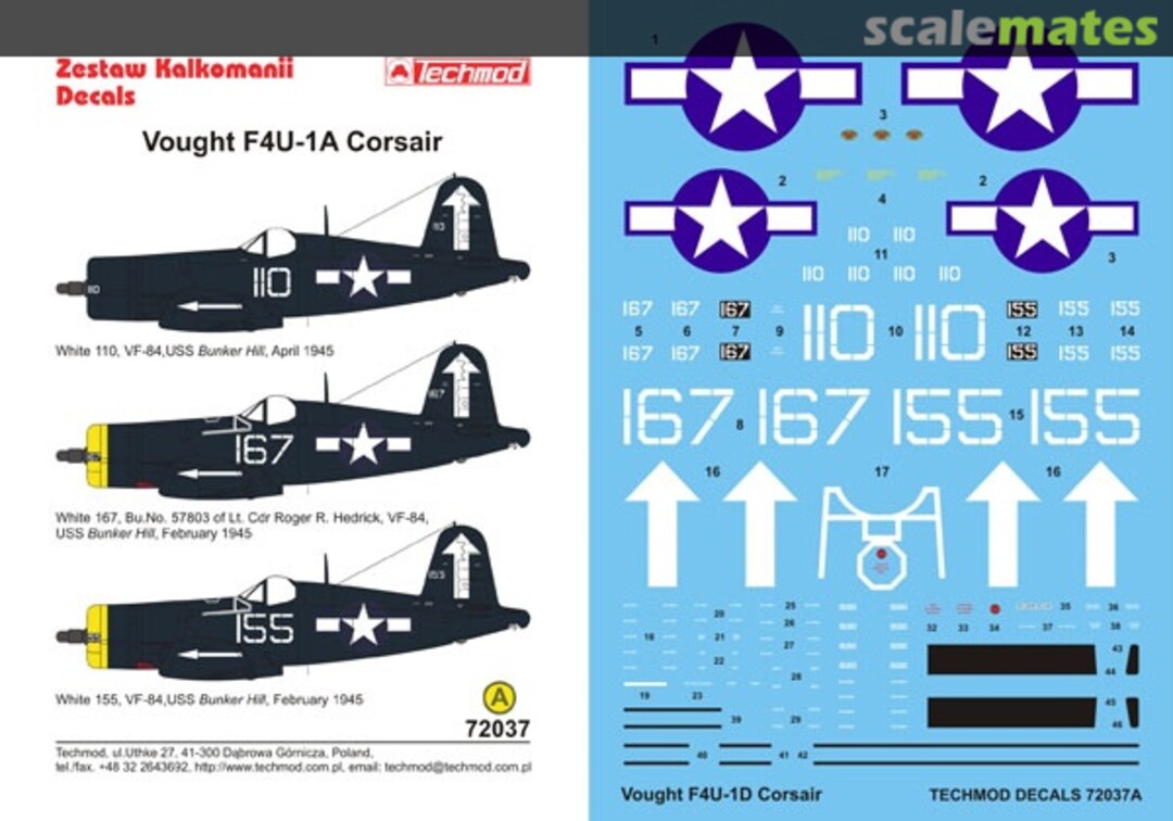 Boxart Vought F4U-1D Corsair 72037 Techmod