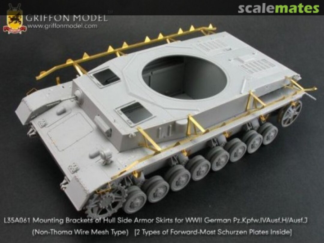 Boxart Mounting Brackets of Hull Side Armor Skirts for Pz.Kpfw.IV Ausf.H/Ausf.J L35A061 Griffon Model