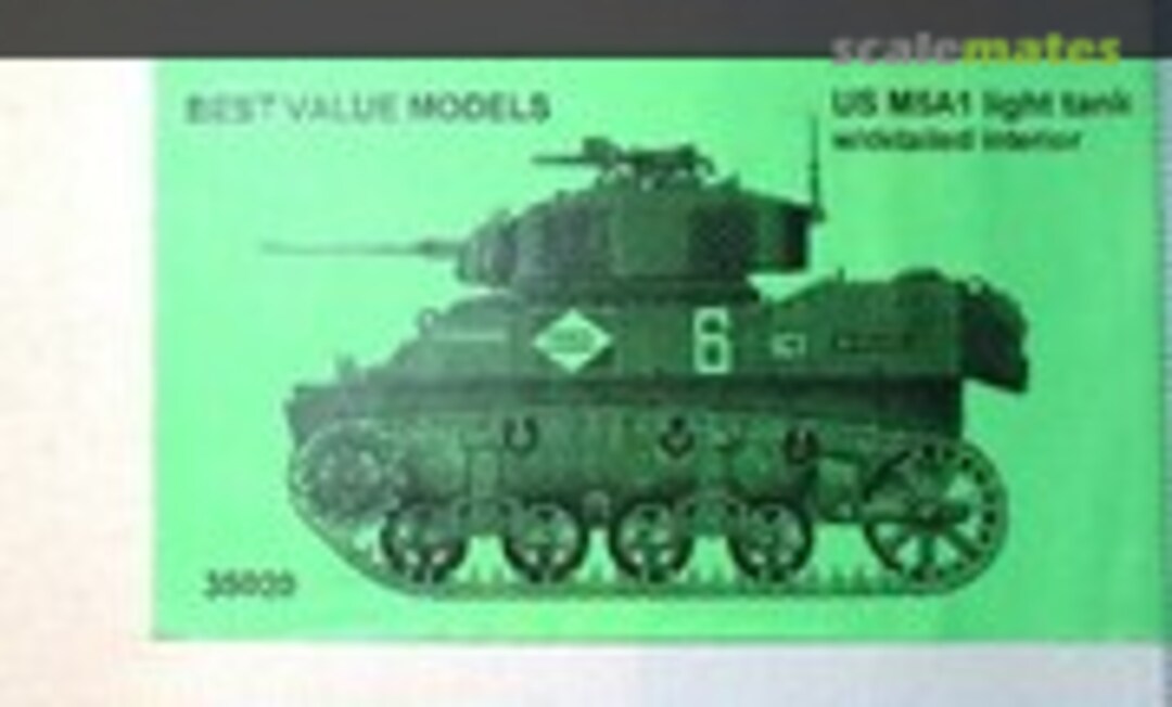 1:35 US M5A1 Light Tank with detailed interior (Best Value Models 35020)