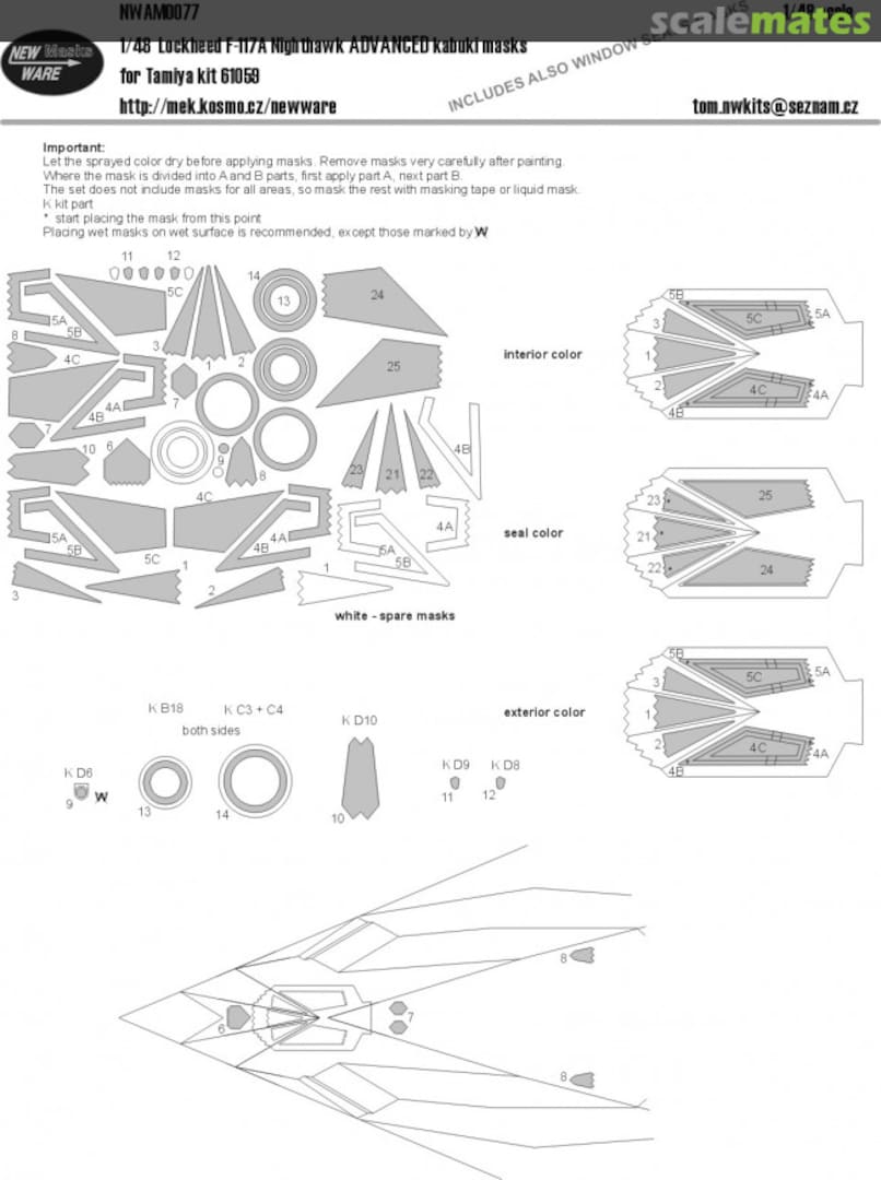 Boxart Lockheed F-117A Nighthawk ADVANCED kabuki masks NWAM0077 New Ware