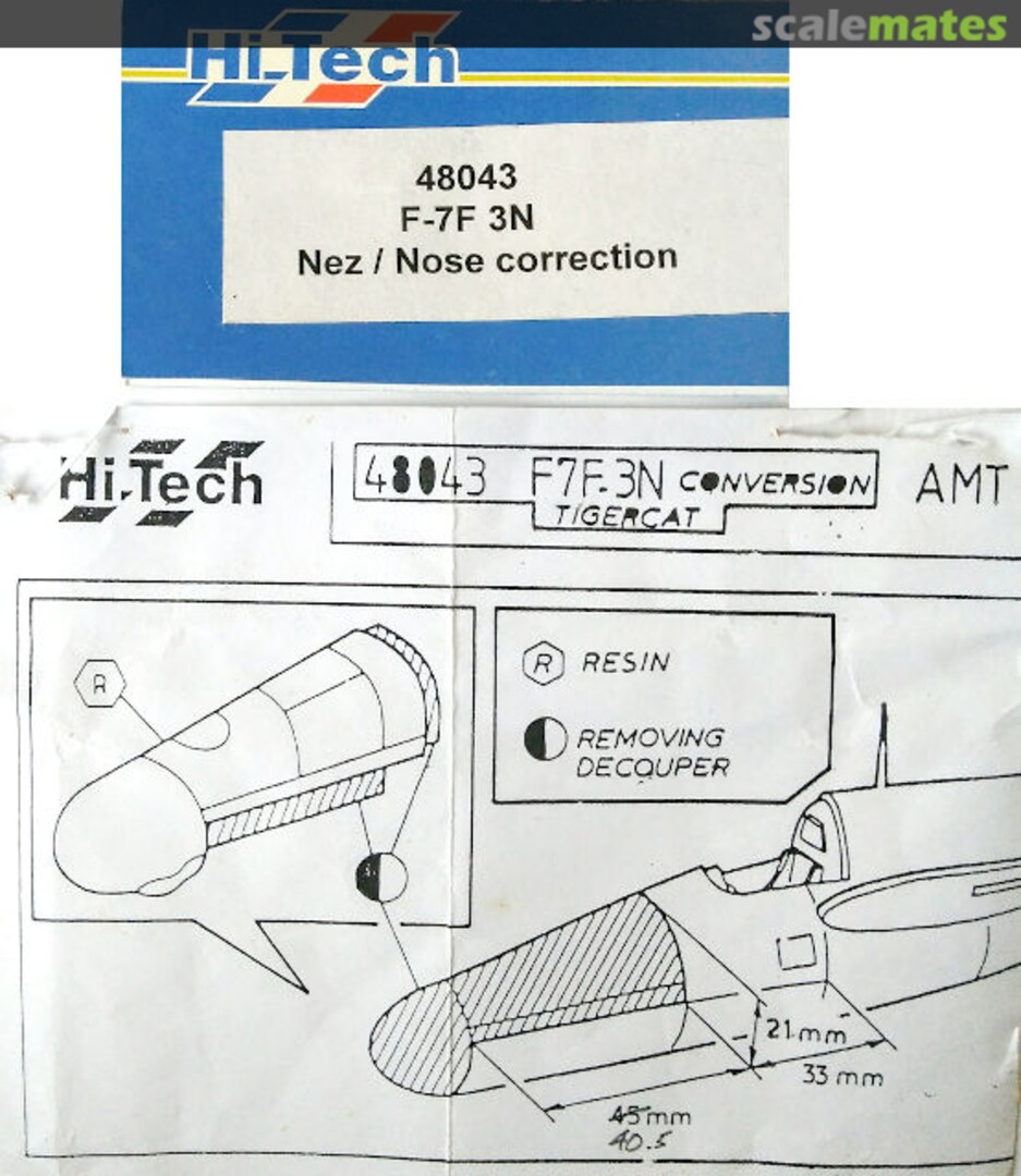 Boxart F-7F 3N Nez / Nose Correction 48043 Hi-Tech