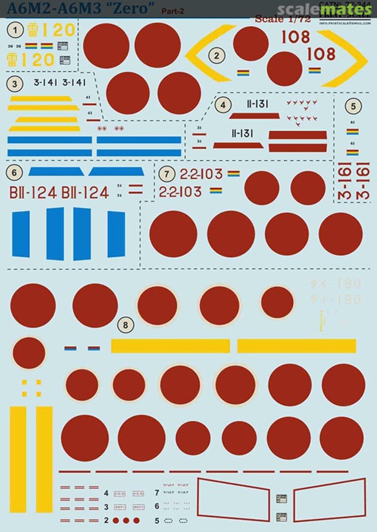 Boxart A6M2-A6M3 "Zero" Part-2 72-344 Print Scale